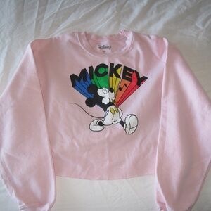 Disney Pink Mickey Mouse Rainbow Sweatshirt